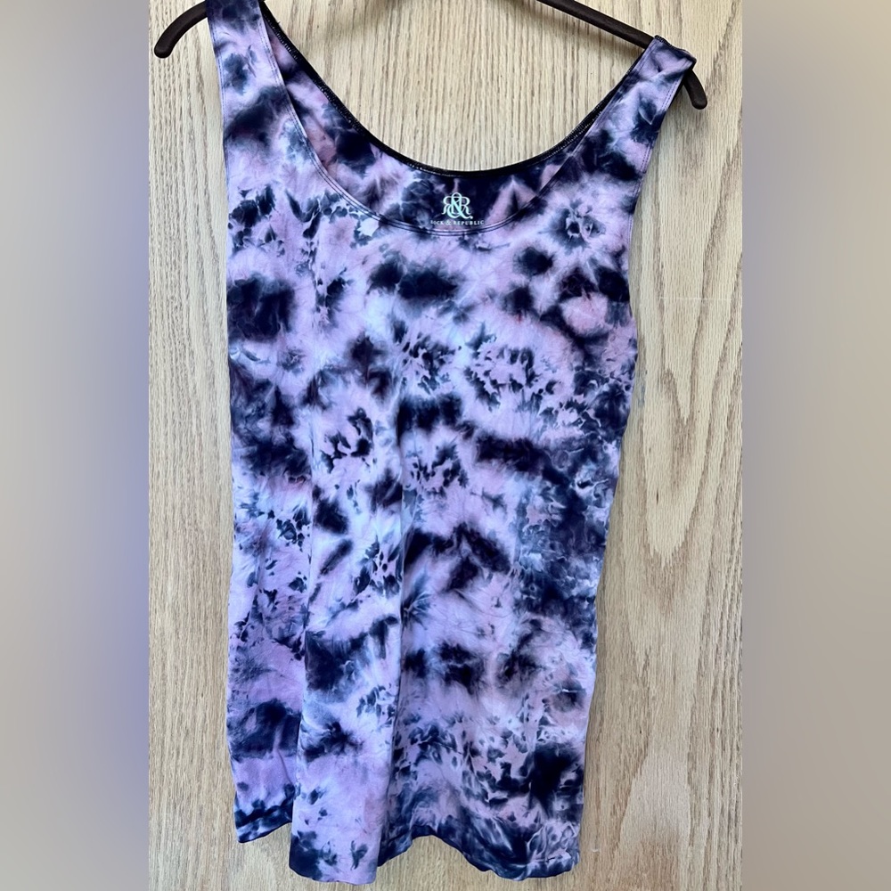 Rock & Revival tank, pink and dark grey tie dye, large